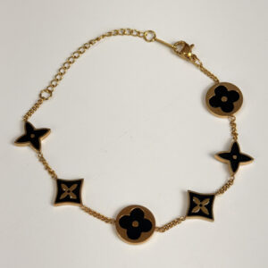 Pulseira Inspiração VanCleef + Louis Vuitton Dourada