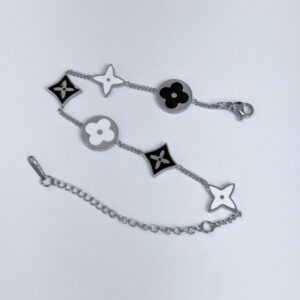 Pulseira Inspiração VanCleef + Louis Vuitton Prateada