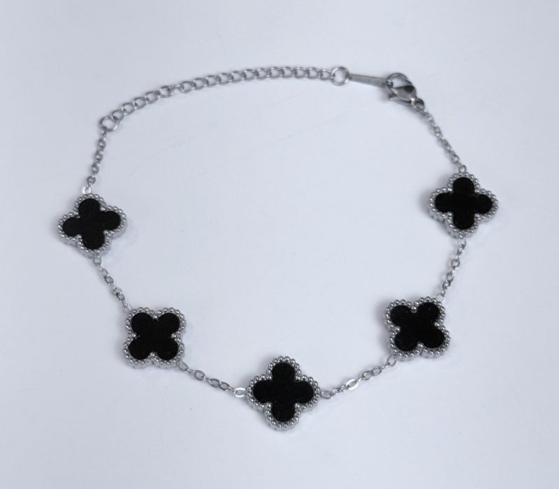 Pulseira Veneziana Trevos Prateado (2)